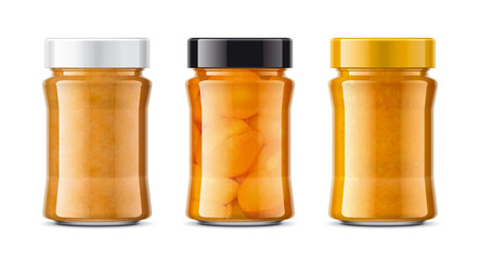 Set of Glass Jar with Jam. 