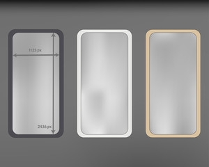 Mesh, gray colored phone backgrounds kit.