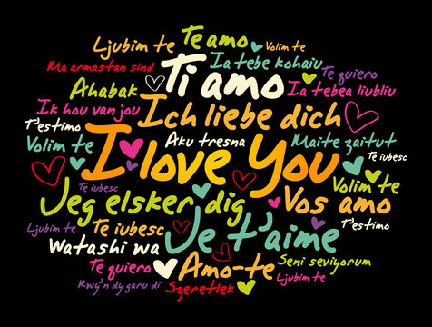 love words "I love you" in different languages of the world