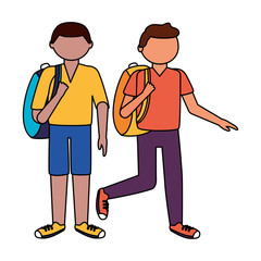 Isolated traveler men vector design