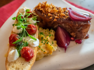 Russian cuisine in restaurant