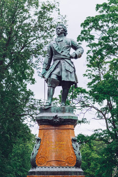 Monument to Peter the Great, the founder of Kronstadt, Russia