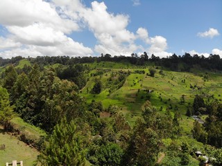 Fototapeta na wymiar Aberdare Arial Landscape View, Kenya.