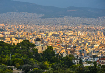 Aerial view of Athens, Greece