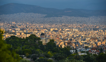 Aerial view of Athens, Greece