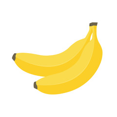 Banana in flat style. Banana icon. Vector illustration isolated on white background