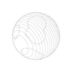 Wireframe mesh objects. Network line, HUD design sphere. Abstract 3d object. Isolated on white background