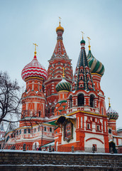St Basils Cathedral on Red Square in Moscow in winter