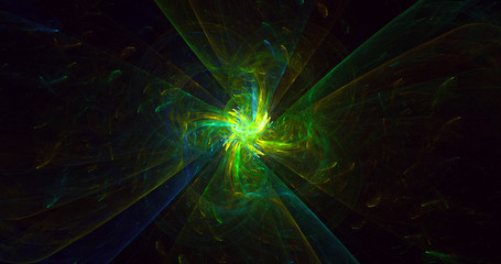Fototapeta premium 3D rendering multicolored abstract fractal on black background
