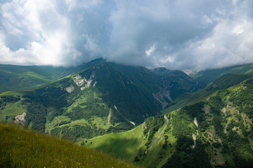 Fototapeta na wymiar Beautiful mountainous area of Georgia. Summer landscape.