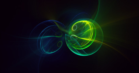3D rendering multicolored abstract fractal on black background