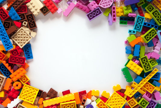 Colored toy bricks with place for your content.
