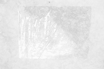 Fototapeta premium Peeling Poster left Glue Adhesive Stain on White Concrete wall.