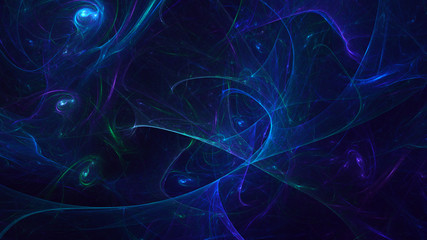 3D rendering multicolored abstract fractal on black background