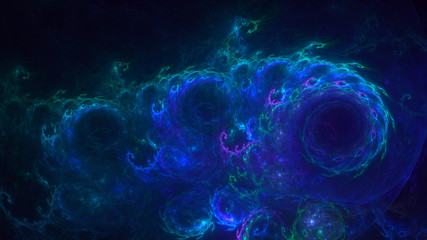 Fototapeta premium 3D rendering multicolored abstract fractal on black background