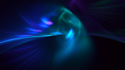 3D rendering multicolored abstract fractal on black background