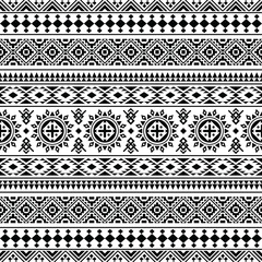ikat native ethnic pattern design in black and white color