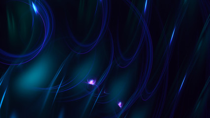 3D rendering multicolored abstract fractal on black background