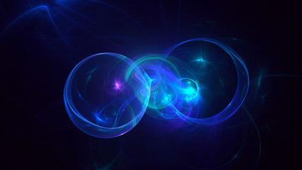 3D rendering multicolored abstract fractal on black background