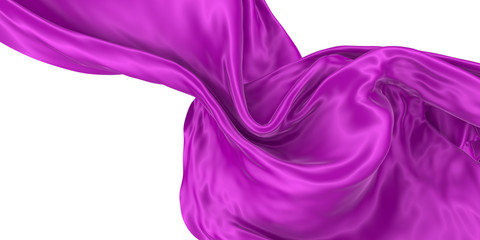 Wavy fabric on a white background. 3D rendering.