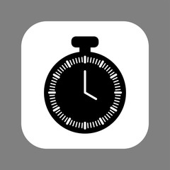 Clock line icon isolated on grey background. Black and white simple watches. Time concept. Vector illustration