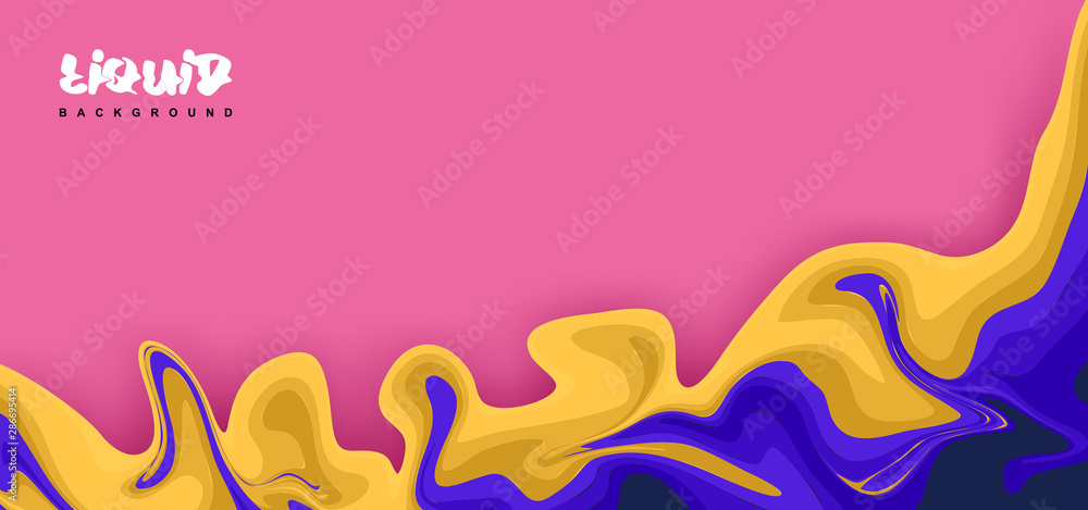 Poster wave liquid shape abstract background. modern colorful flow poster. art design for your design proje
