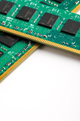 Ddr ram memory isolated on white background