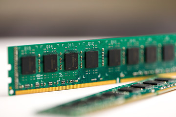 Ddr ram memory isolated on white background