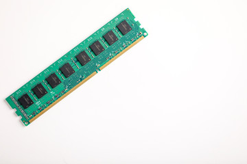 Ddr ram memory isolated on white background