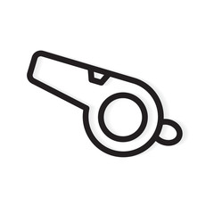 black sport whistle icon- vector illustration