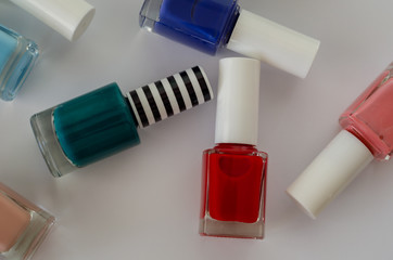 Colorful nail polish bottles