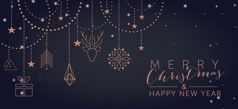 Christmas and New Year background with geometric elements