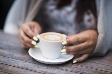 Close up of women's hands holding mobile phone with blank copy space screen for your advertising...