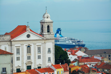 Fototapeta premium view of Alfama in Lisbon
