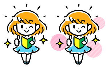 初心者マークを持つ女性2