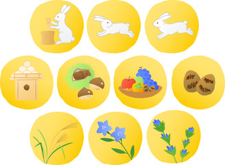 十五夜　満月　アイコン