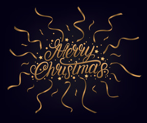 Fototapeta na wymiar Merry Christmas 2020 hand written lettering text.