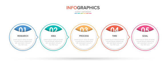 Infographic design with icons and 5 options or steps. Thin line vector. Infographics business concept. Can be used for info graphics, flow charts, presentations, web sites, banners, printed materials.