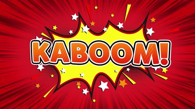 KaBoom! Text Pop Art Style Expression. Retro Comic Bubble Expression Cartoon illustration, Isolated Flat Cartoon Comic Style on Green Screen
