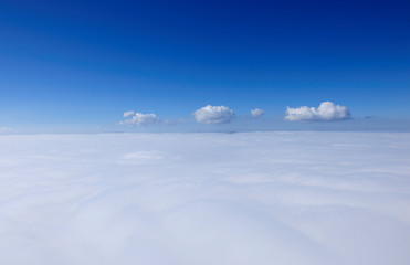 Fototapeta na wymiar aerial image of a sky covered with clouds