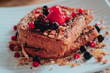 french toast with cherries 