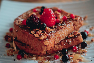 french toast with cherries 