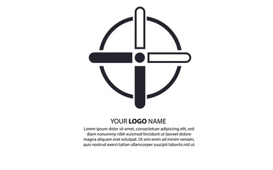 Plus flat icon or logo on white background  vector illustration