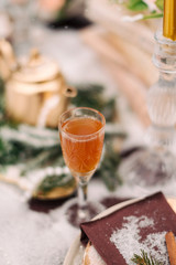 Winter wedding table decor bride and groom for photo shoot