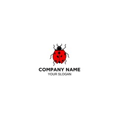 Ladybug Simple Logo Design Vector