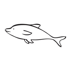 Obraz premium Dolphin. Vector silhouette on a white background.