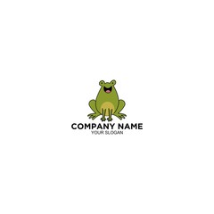 Cute Frog Logo Design Vector