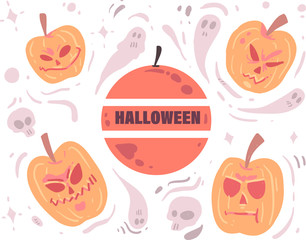 Set of pumpkin isolated on white background . pumpkin vector illustration