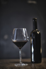 concept alcohol glass / beautiful glass, wine restaurant tasting aged wine