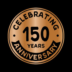 150 years anniversary logo design template. One hundred and fifty years logtype. Vector and illustration.